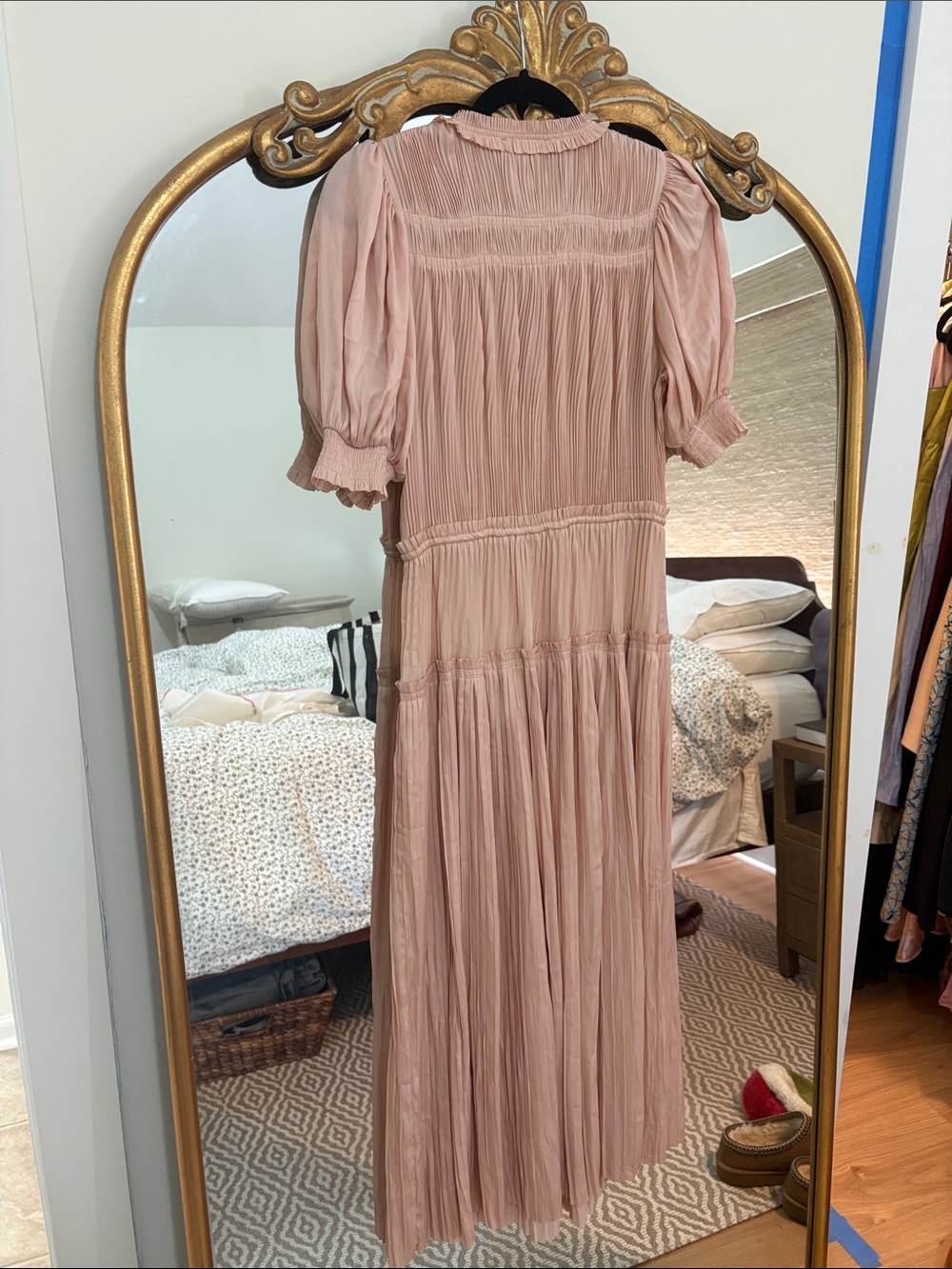 Ulla Johnson Astrid Plisse Midi Dress Blush - Picture 5 of 5